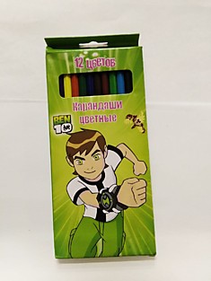 Карандаши 12цв китай Ben10