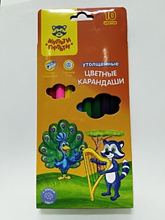 Карандаши утолщ 10цв
